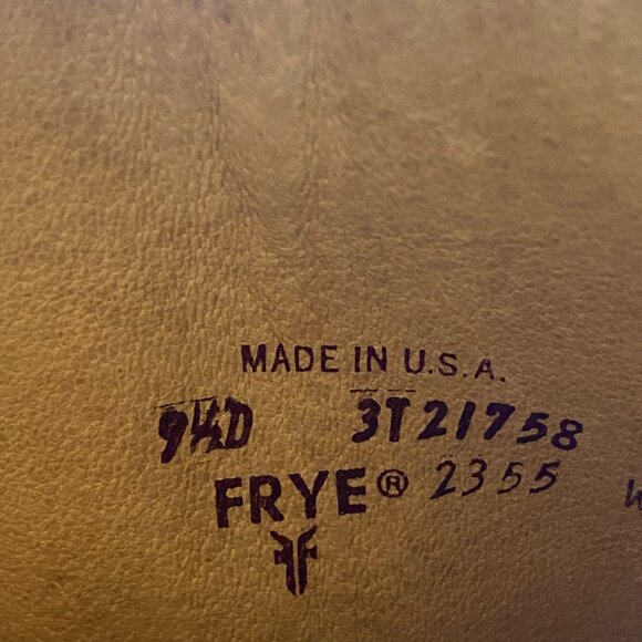 Men's 1970's,  Frye, 9.5 D,  Full Calf Cognac Brown Cowboy Boots, Made in  USA - Picture 11 of 12